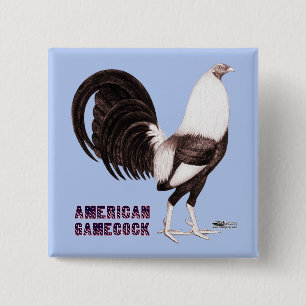 Gamecock Sepia 2 Inch Square Button