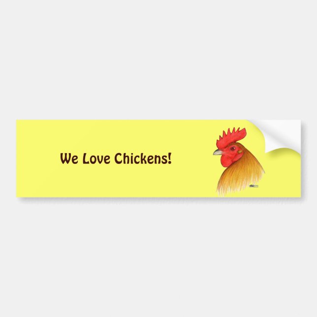 Gamecock Stag Single Comb Bumper Sticker (Front)