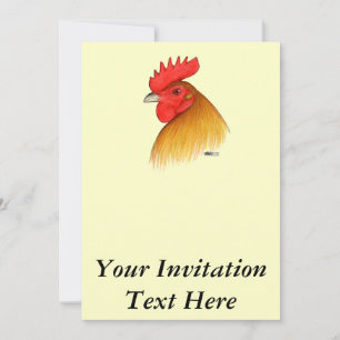 Gamecock Stag Single Comb Invitation