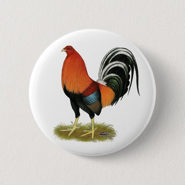 Gamecock Wheaten Rooster 2 Inch Round Button (Front)