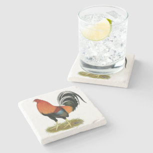 Gamecock Wheaten Rooster Stone Coaster