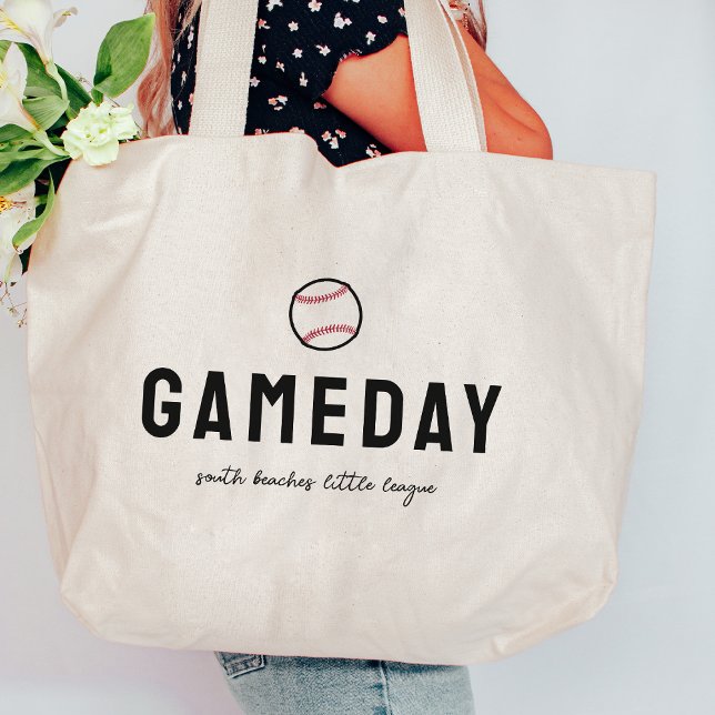 "Gameday" Custom Baseball League Name Large Tote Bag (Creator Uploaded)