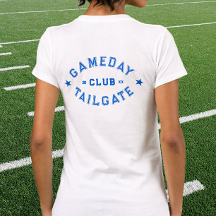 Gameday Tailgate Club Custom Blue Football Crest T-Shirt