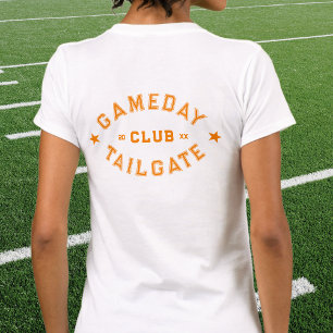 Gameday Tailgate Club Custom Orange Football Crest T-Shirt