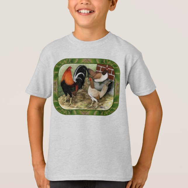 Gamefowl On the Farm T-Shirt (Front)
