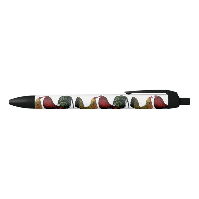 Gamefowl Pair Black Ink Pen (Top)