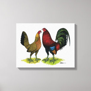 Gamefowl Pair Canvas Print