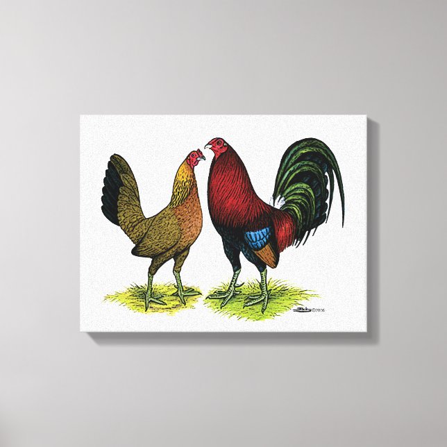 Gamefowl Pair Canvas Print (Front)