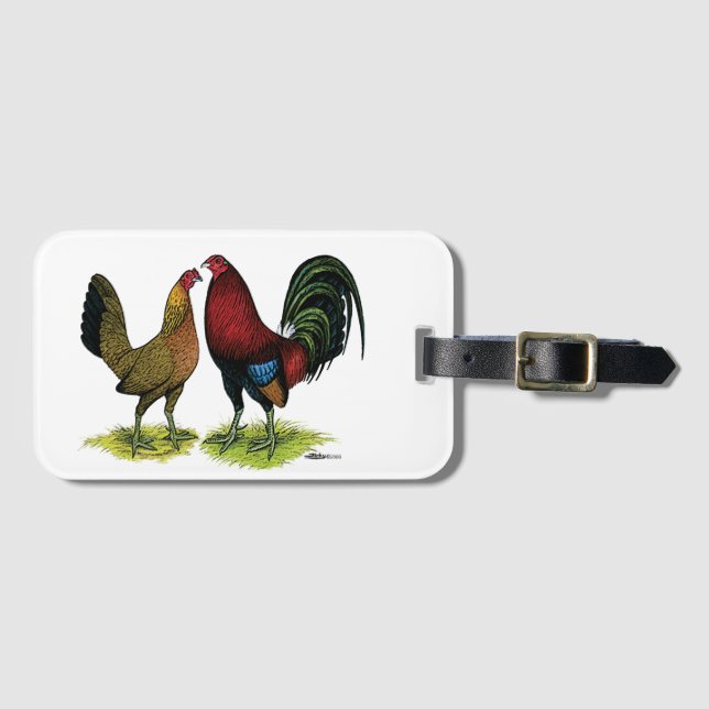 Gamefowl Pair Luggage Tag (Front Horizontal)