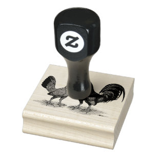 Gamefowl Pair Rubber Stamp