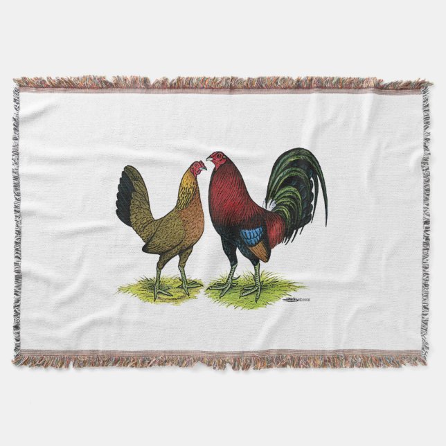 Gamefowl Pair Throw Blanket (Front)
