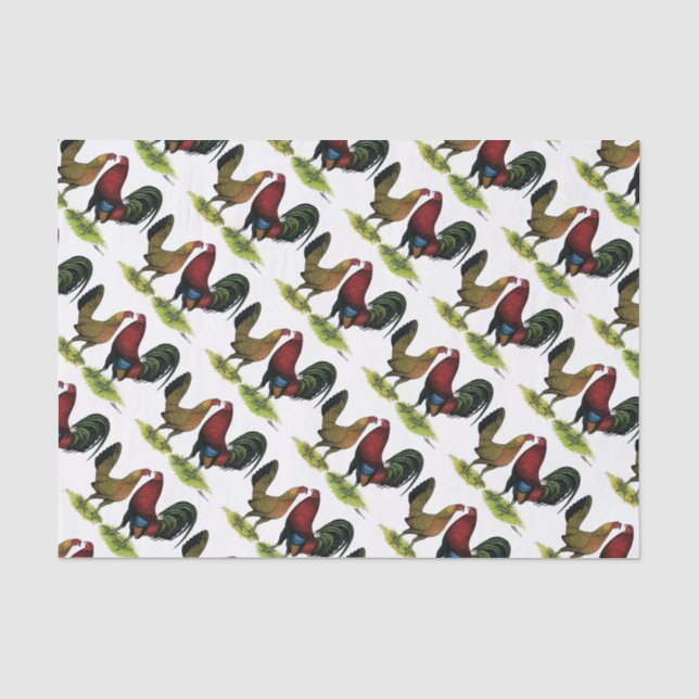 Gamefowl Pair Tissue Paper (Front)