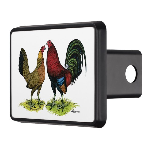 Gamefowl Pair Trailer Hitch Cover (Left)