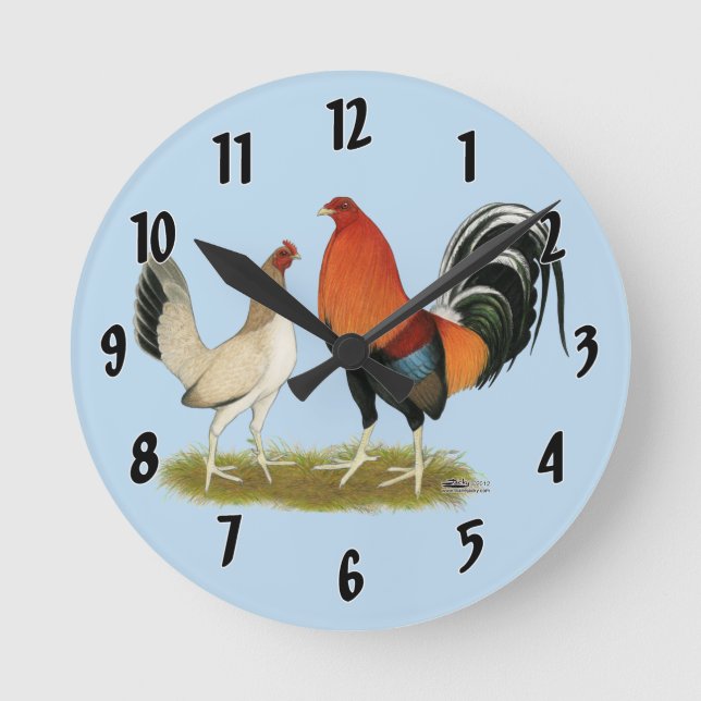 Gamefowl Wheatens Round Clock (Front)
