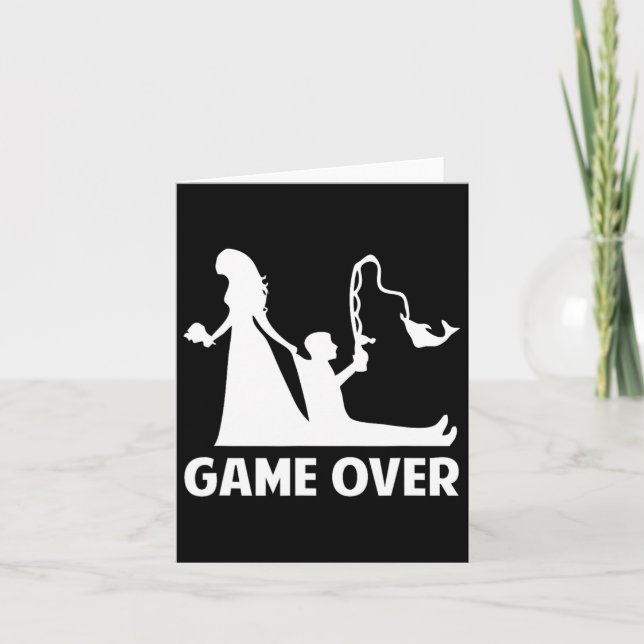 Gameover Bride Groom Wedding Bachelor Bachelorette Card (Front)