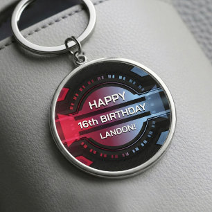 Gamer 16th Happy Birthday Keychain