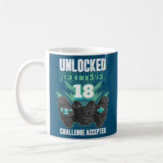 Gamer 18th Birthday Unlocked Next Level 18 Men Coffee Mug
