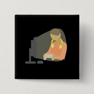 Gamer 2 Inch Square Button
