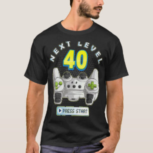 Gamer 40th Birthday Next Level 40 Game Controller T-Shirt