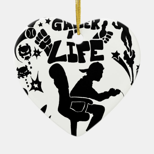Gamer 4 Life Ceramic Ornament (Front)