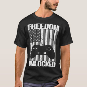 Gamer 4th Of July Freedom Unlocked Video Games Boy T-Shirt