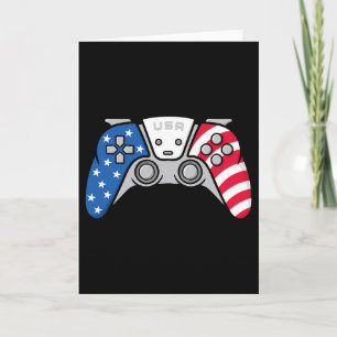 Gamer 4th Of July Gamepad Video Game Usa American Card