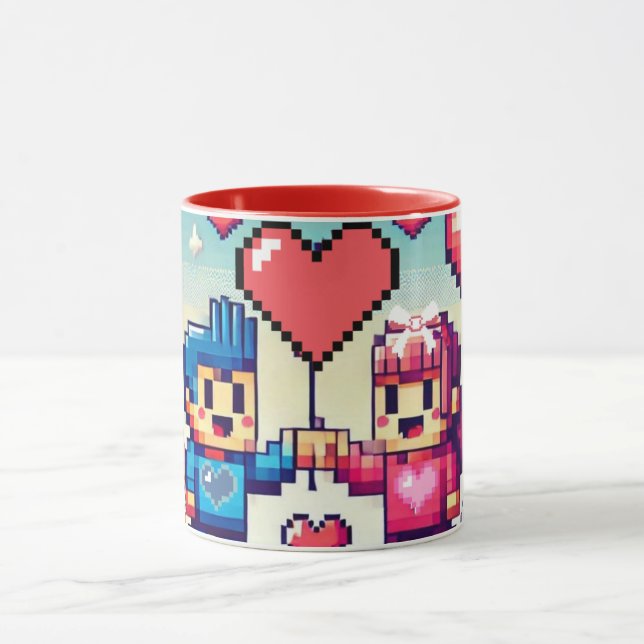 Gamer 8 bit Valentine's Day  Mug (Center)