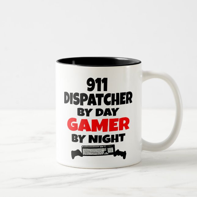 Gamer 911 Dispatcher Two-Tone Coffee Mug (Right)
