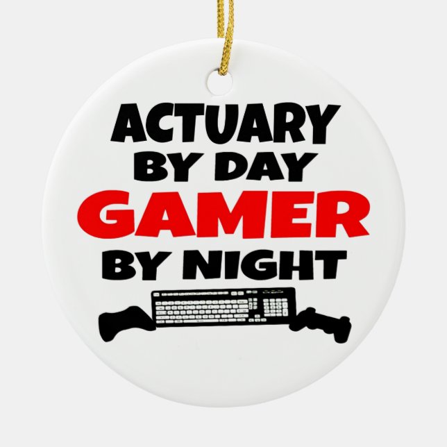 Gamer Actuary Ceramic Ornament (Front)