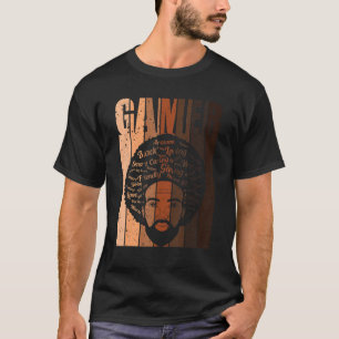 Gamer Afro Black History Month Retro BLM Gaming Vi T-Shirt