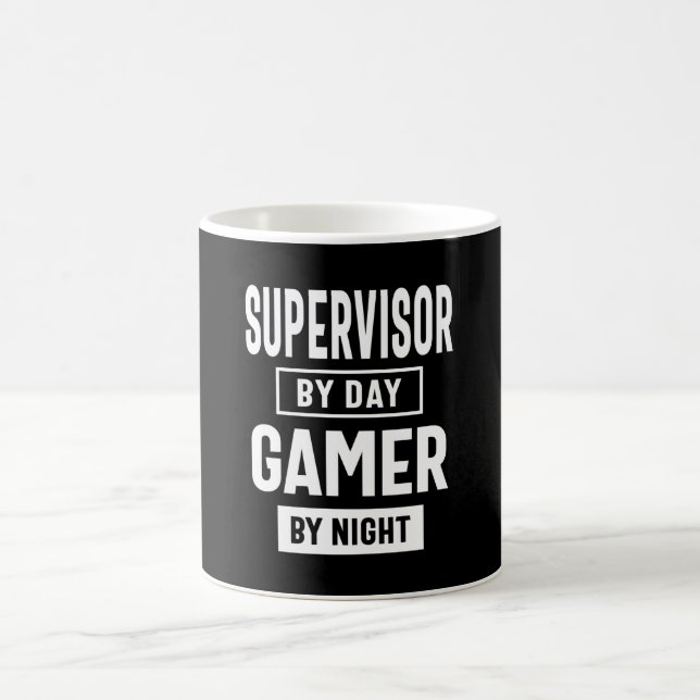Gamer and Supervisor Job Title Gift Coffee Mug (Center)