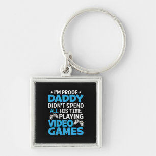 Gamer Art All My Daddy Time Playing Games Keychain