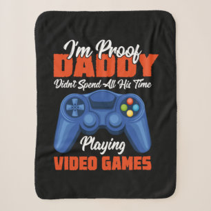 Gamer Art All My Daddy Time Playing Video Games Sherpa Blanket