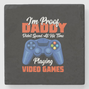 Gamer Art All My Daddy Time Playing Video Games Stone Coaster