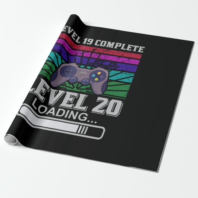 Gamer Art Level 20 Loading Wrapping Paper (Unrolled)