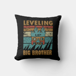 Gamer Art Leveling To Big Brother Throw Pillow