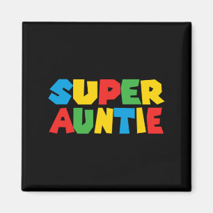 Gamer Aunt Super Auntie Funny Gaming Matching Dad Magnet