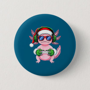Gamer Axolotl Christmas Shirt Funny Video Game San 2 Inch Round Button