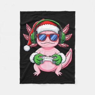 Gamer Axolotl Christmas Shirt Funny Video Game San Fleece Blanket