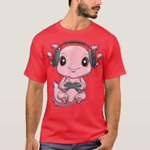 Gamer Axolotl - Kawaii Online Gaming Computer Vide T-Shirt