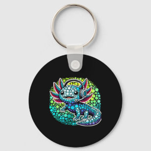 Gamer Axolotl Polka Dot Video Games Day Headphone  Keychain