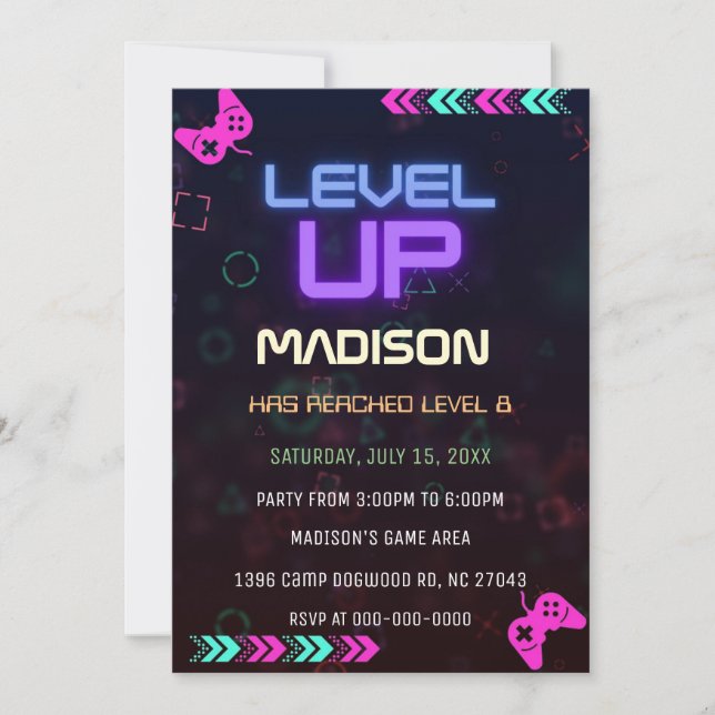 Gamer  Birthday Invitation (Front)