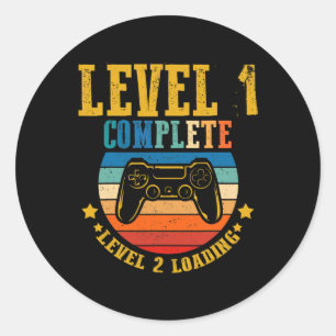 Gamer Birthday Level 1 Complete Level 2 Loading An Classic Round Sticker