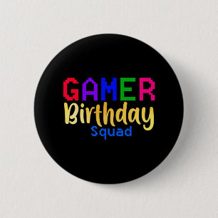 Gamer Birthday Squad Party Happy B-day Video Game  2 Inch Round Button
