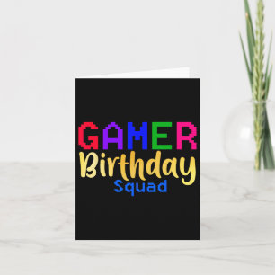 Gamer Birthday Squad Party Happy B-day Video Game  Card