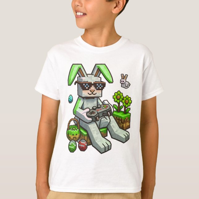 Gamer Block Bunny T-Shirt (Front)