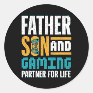 Gamer Bond – Father And Son Game Together Classic Round Sticker