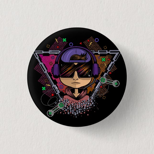 Gamer Boy 1 Inch Round Button (Front)