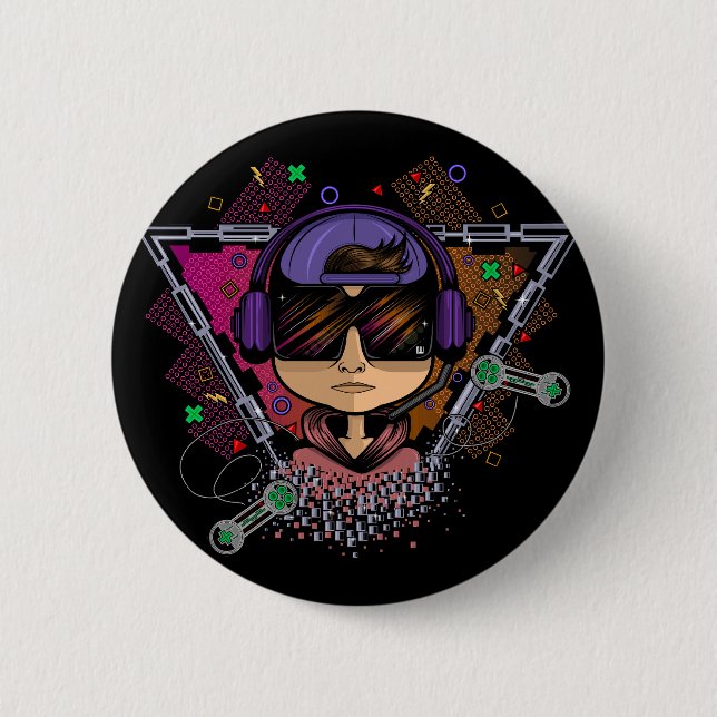 Gamer Boy 2 Inch Round Button (Front)