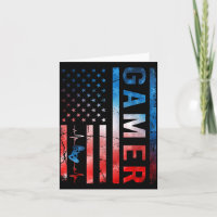 Gamer Boy Game Controller Retro USA Flag Tie Dye
